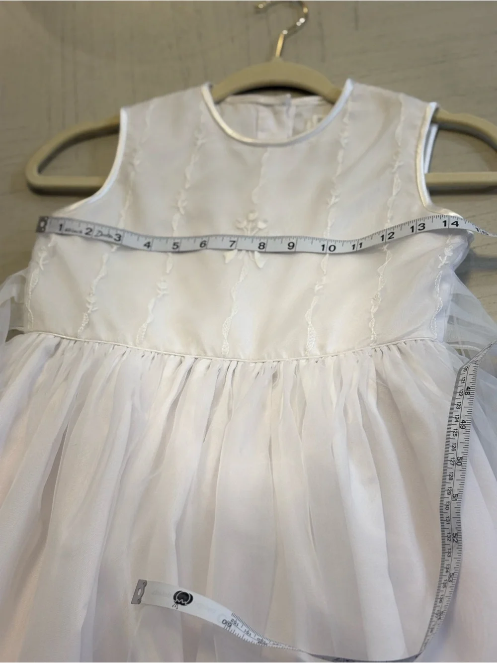 STRASBURG WHITE EMBROIDERED ORGANZA FLOWER GIRL SPECIAL OCCASION *PRISTINE* $169